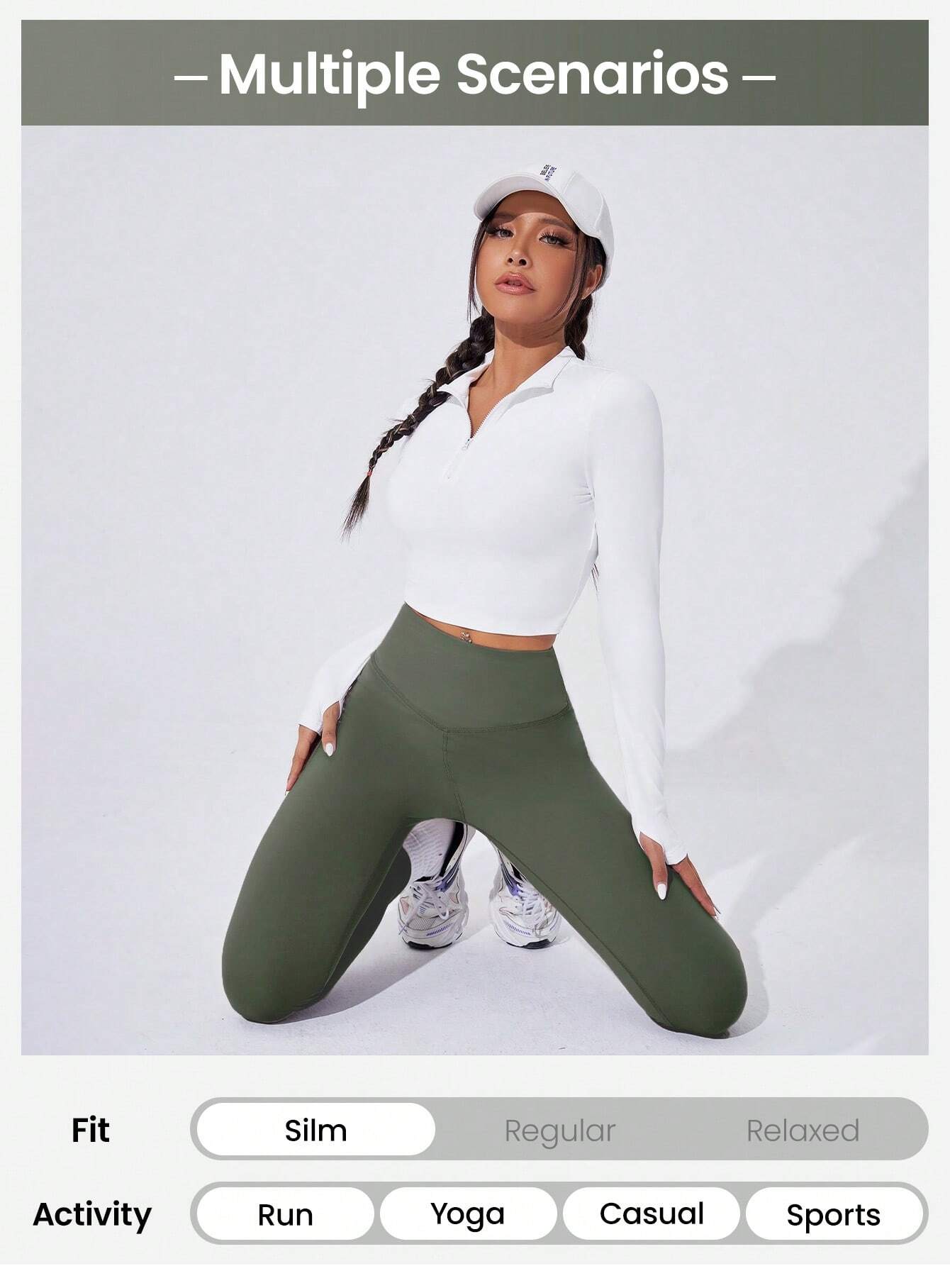Sport Studio Women Solid Color High Waist Everyday Fitness Leggings