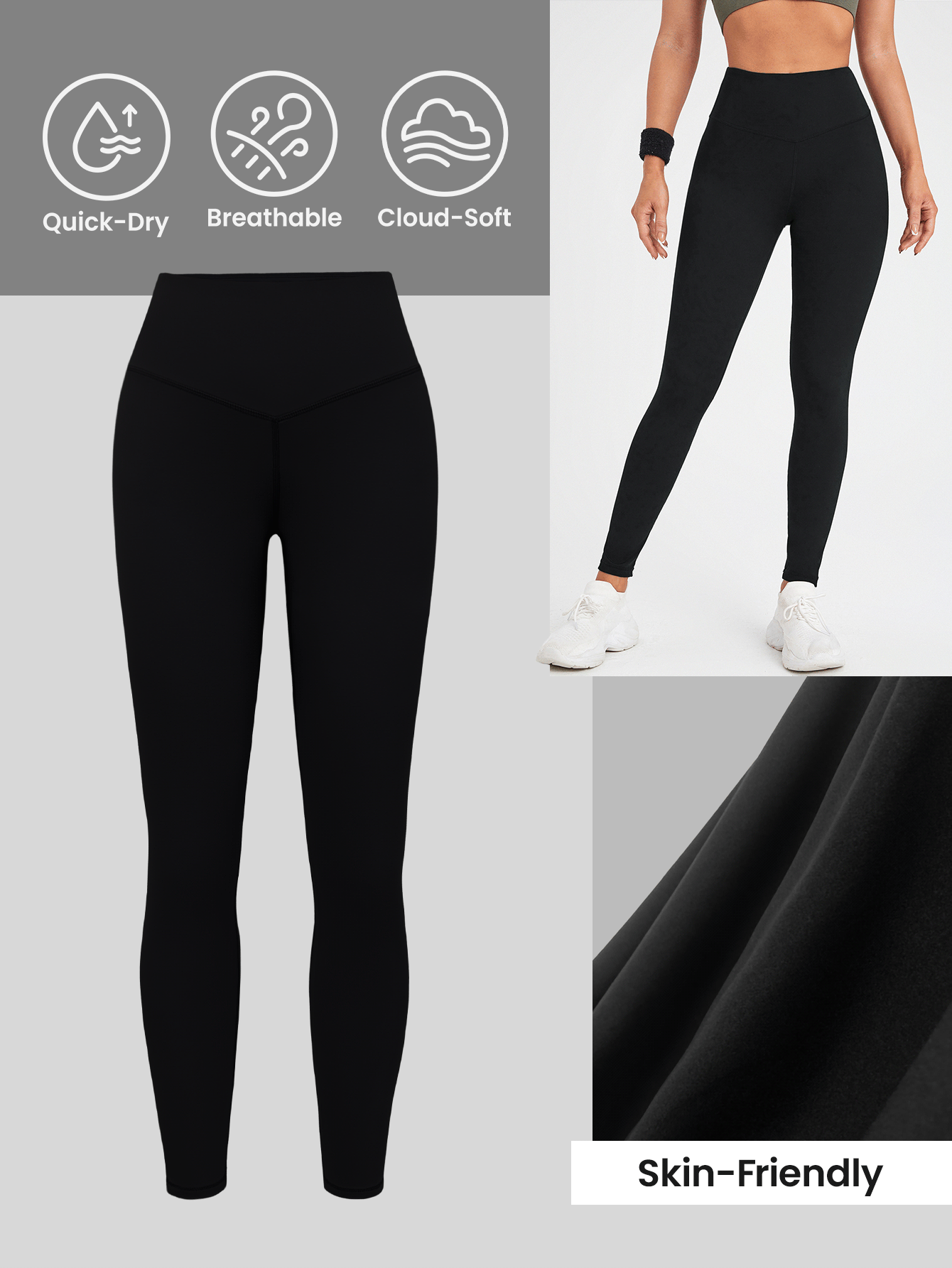 Sport Studio Women Solid Color High Waist Everyday Fitness Leggings