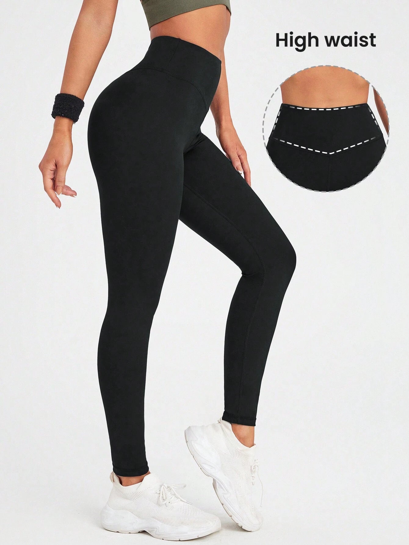 Sport Studio Women Solid Color High Waist Everyday Fitness Leggings