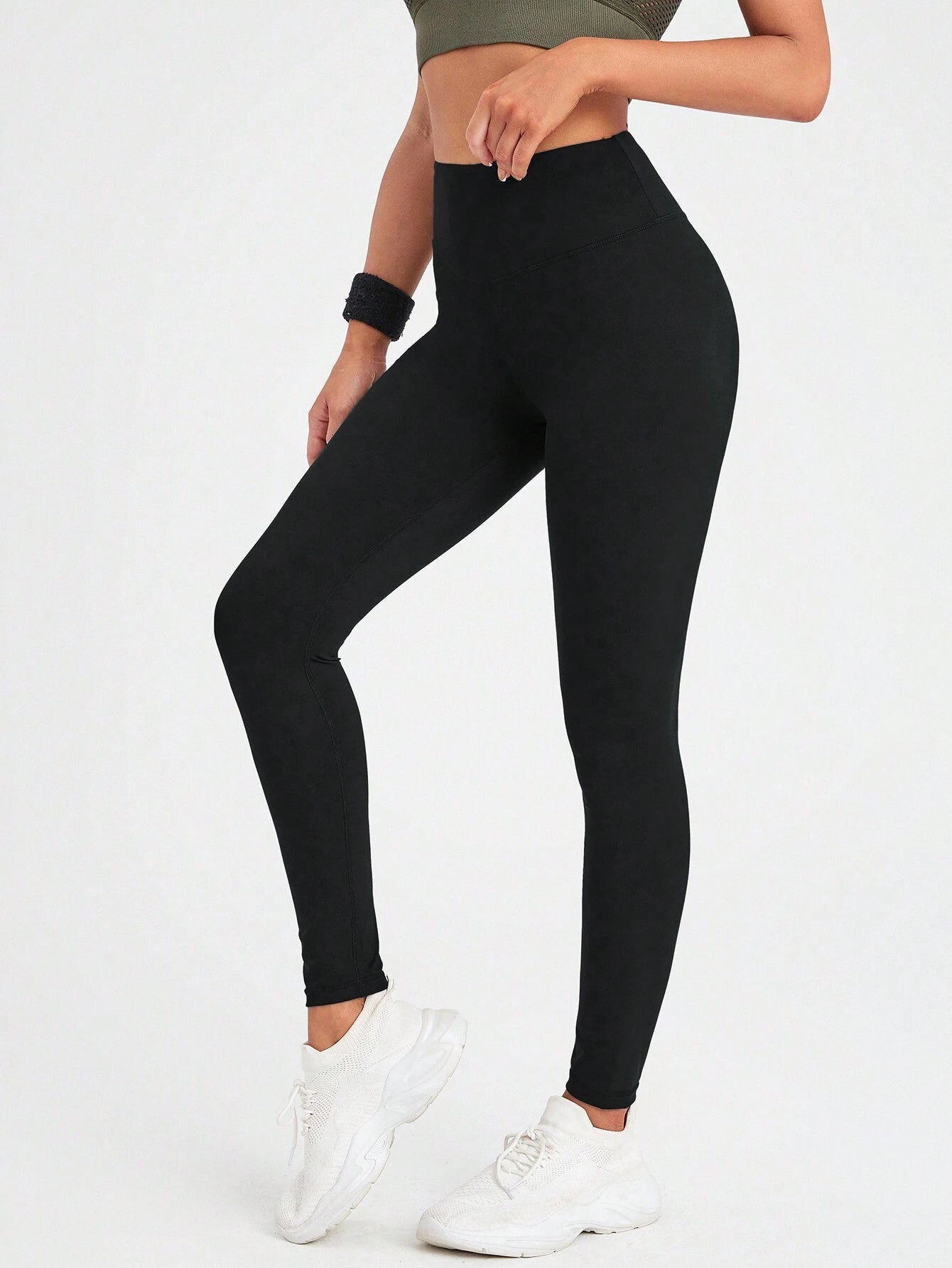 Sport Studio Women Solid Color High Waist Everyday Fitness Leggings