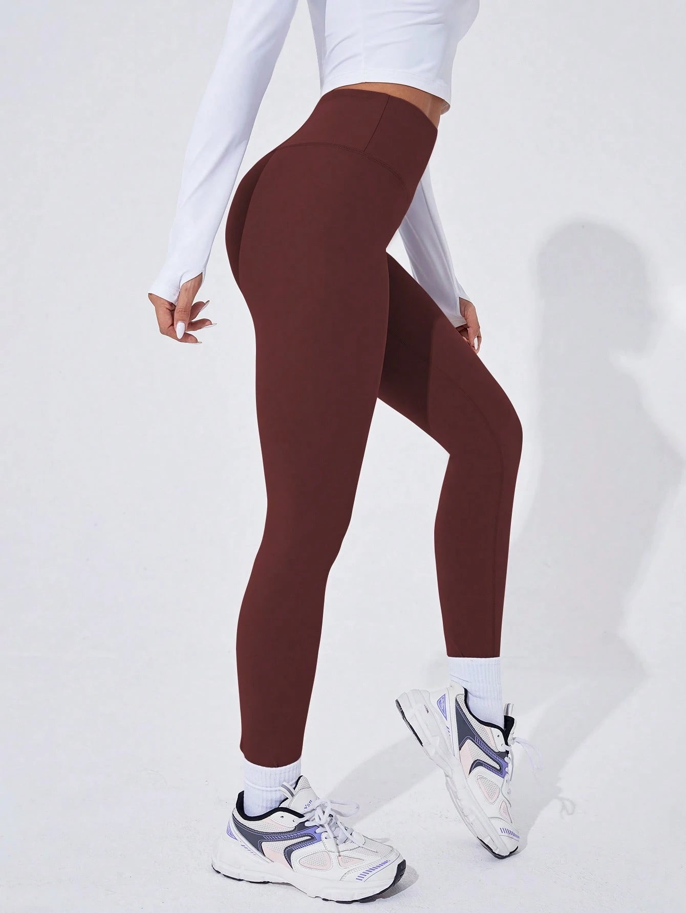 Sport Studio Women Solid Color High Waist Everyday Fitness Leggings