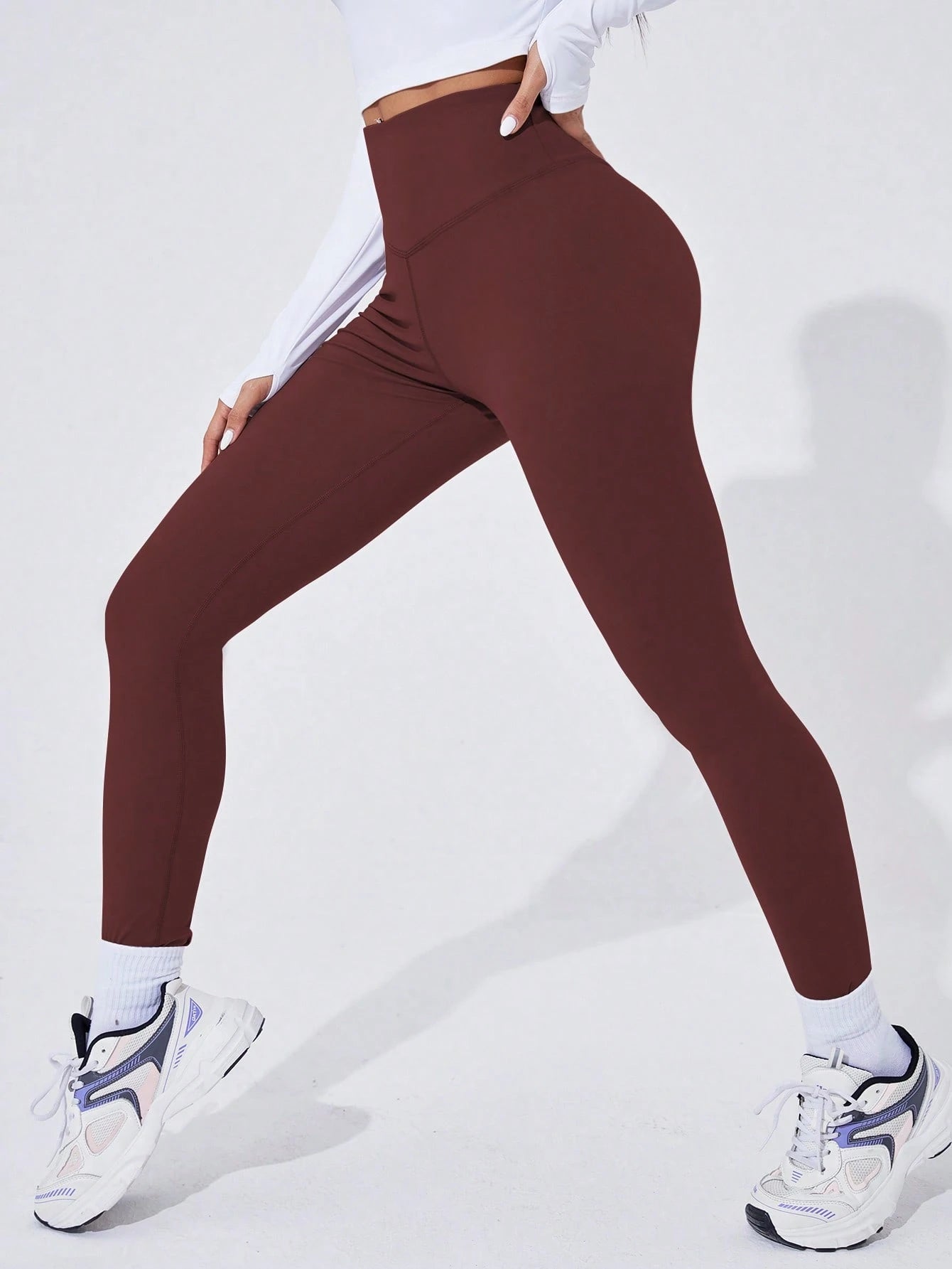 Sport Studio Women Solid Color High Waist Everyday Fitness Leggings