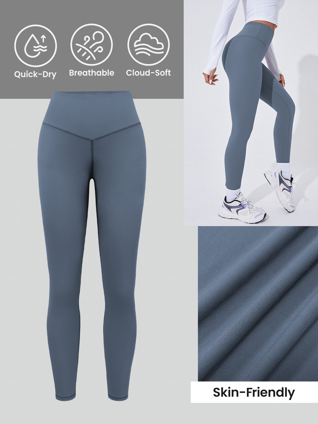 Sport Studio Women Solid Color High Waist Everyday Fitness Leggings
