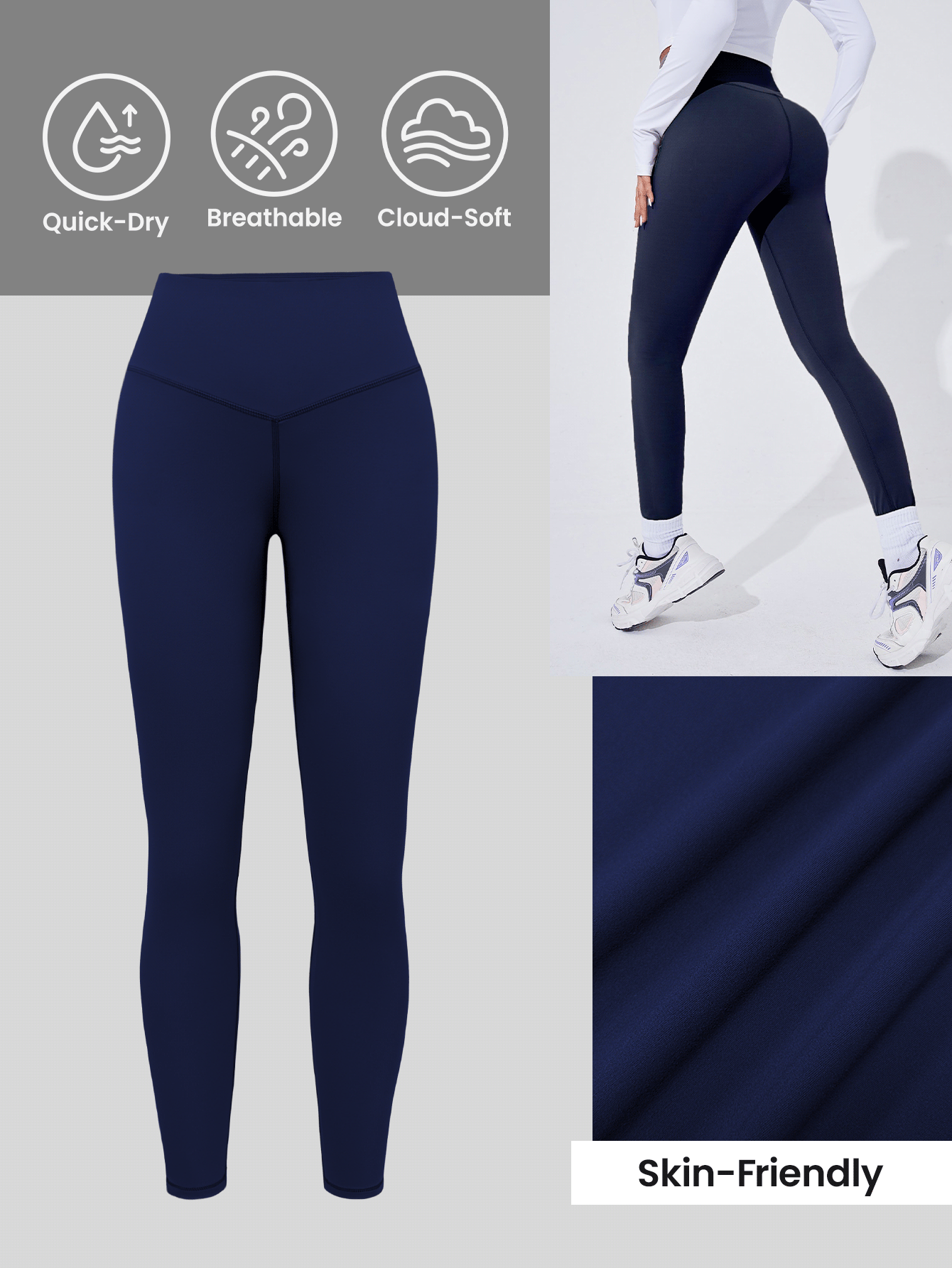 Sport Studio Women Solid Color High Waist Everyday Fitness Leggings
