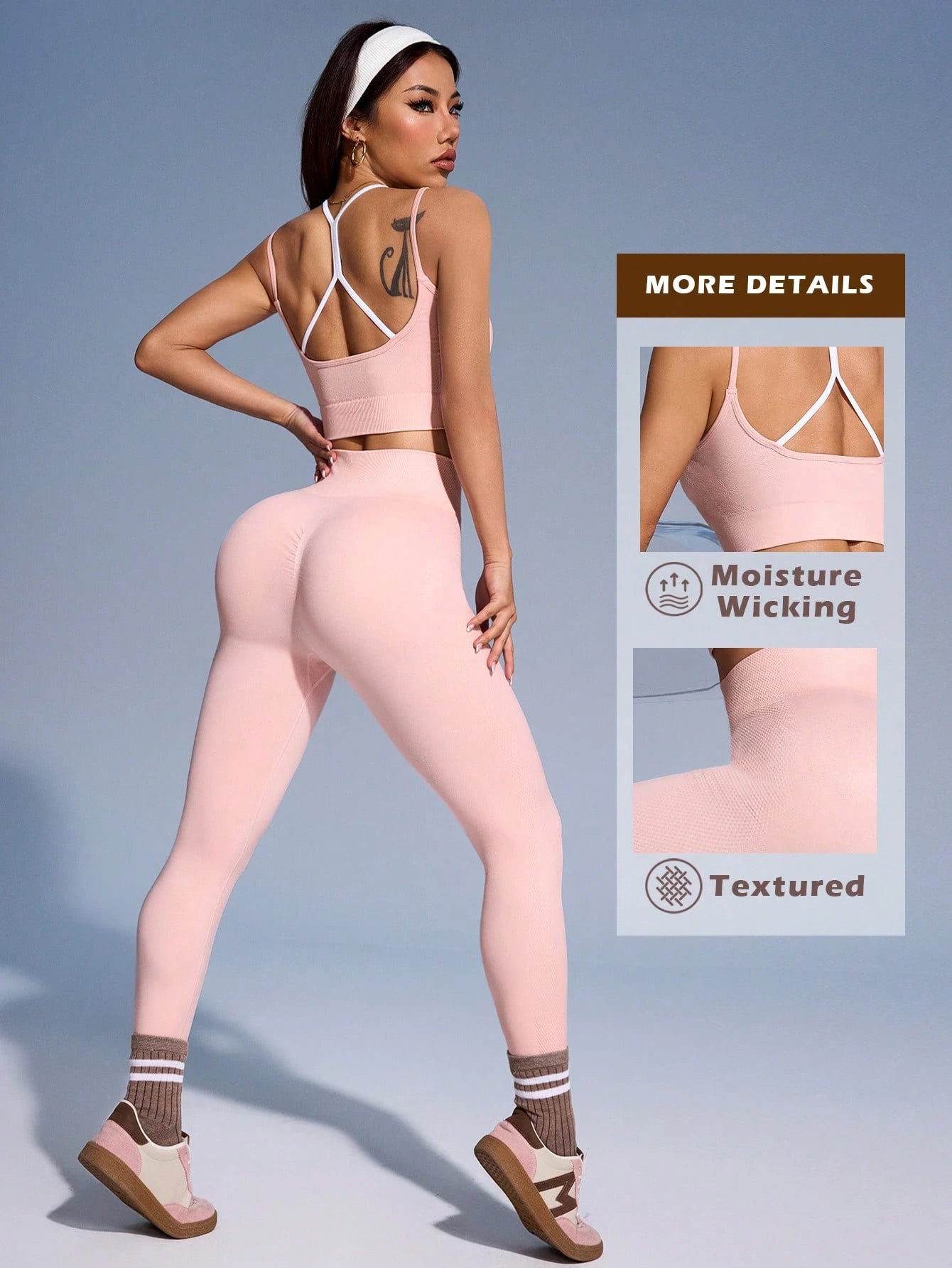 Dewbera Workout Yoga Bra & Pants Set, Minimalist & Fashionable For Summer
