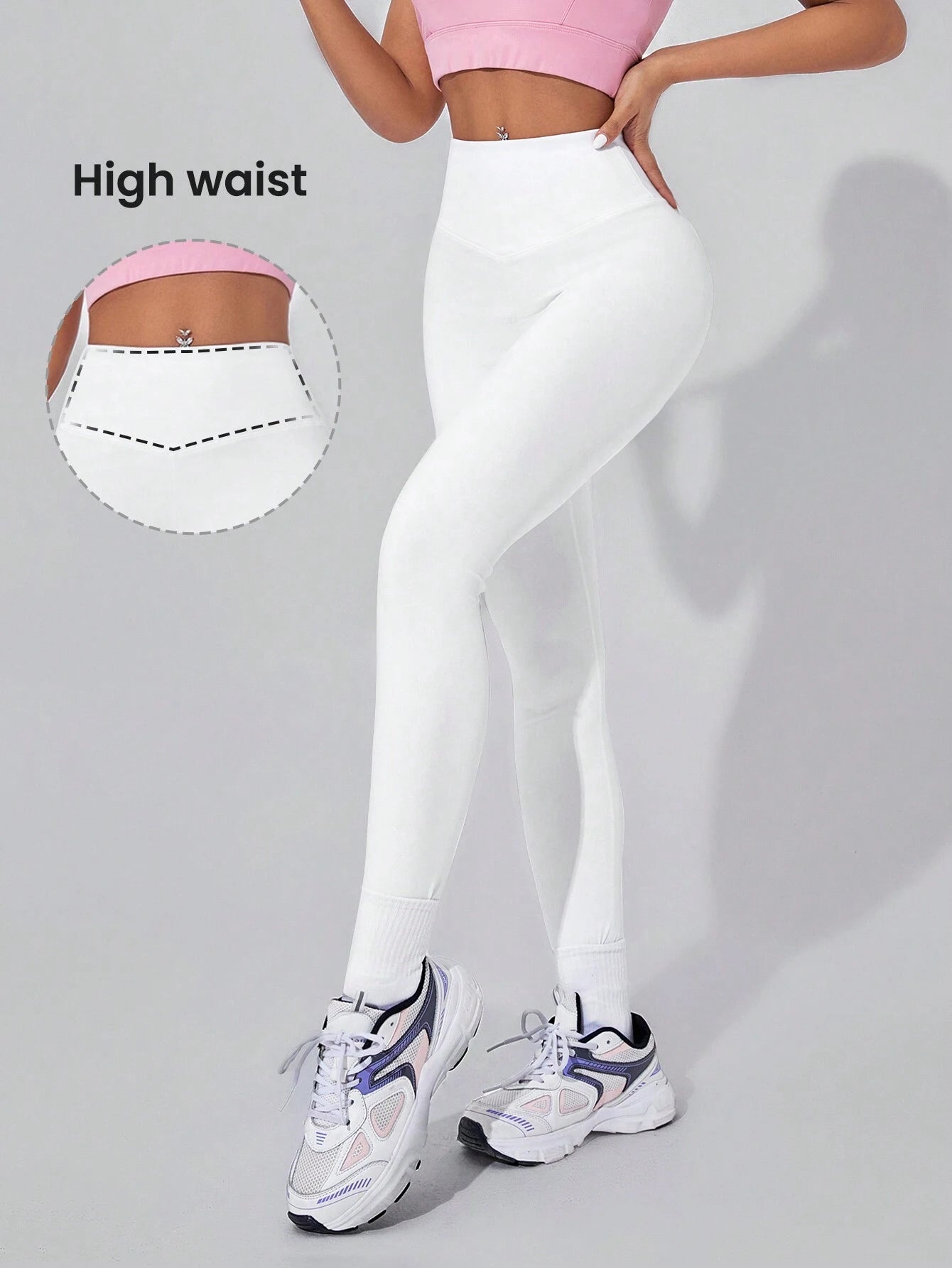 Sport Studio Women Solid Color High Waist Everyday Fitness Leggings