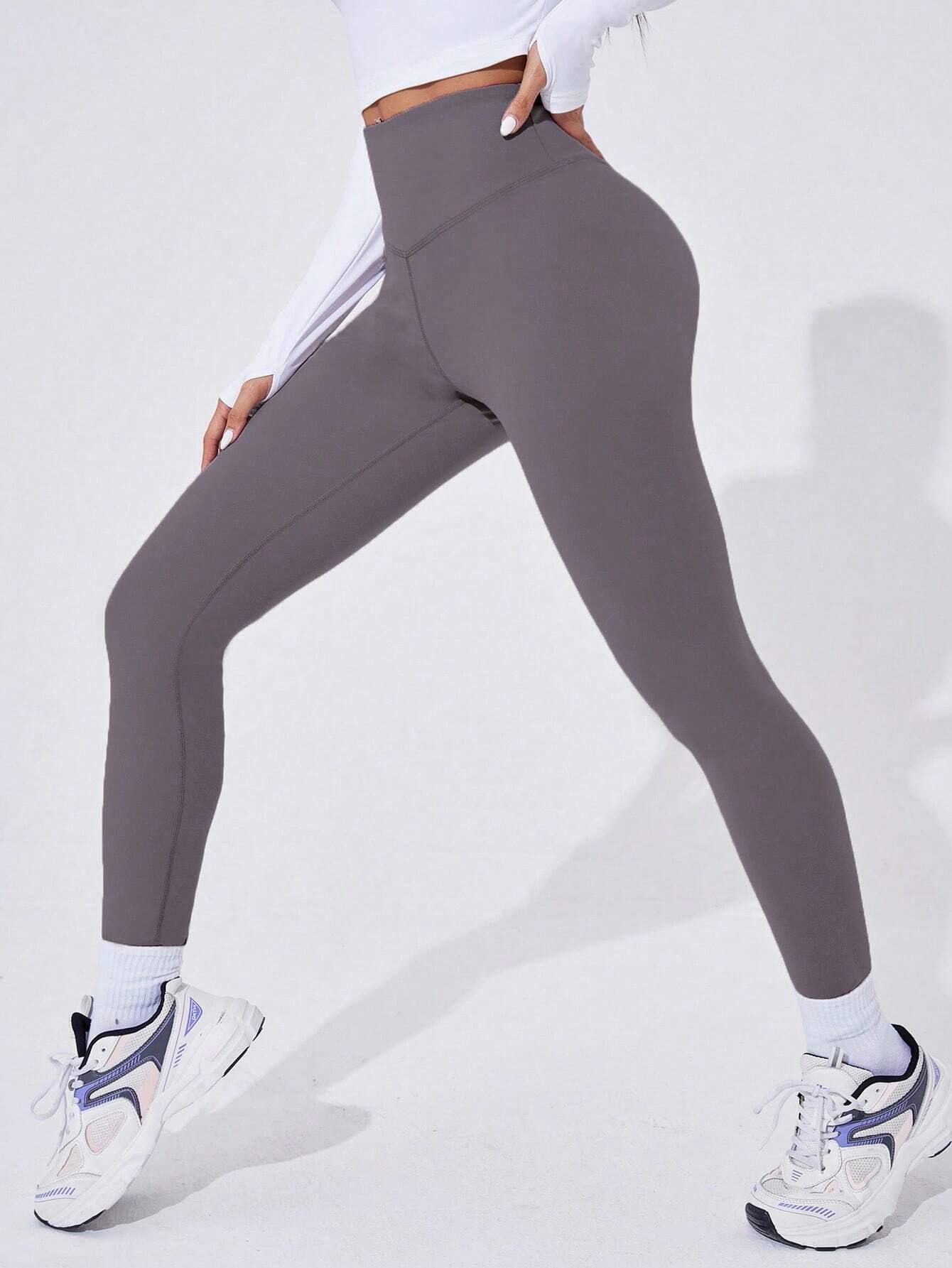 Sport Studio Women Solid Color High Waist Everyday Fitness Leggings