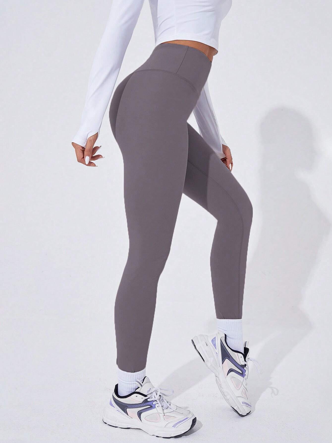Sport Studio Women Solid Color High Waist Everyday Fitness Leggings